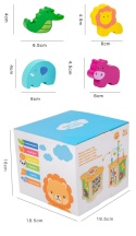 Kostka Edukacyjna Drewniana Duża Sorter Pętla Motoryczna Labirynt Zegar