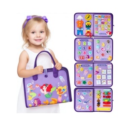 Filcowa tablica manipulacyjna sensoryczna walizka Montessori Syreny