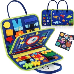 Filcowa tablica manipulacyjna sensoryczna w walizce Montessori edukacyjna