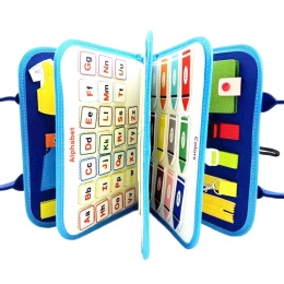 Filcowa tablica manipulacyjna sensoryczna walizka Montessori Dino edukacyjna