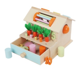 Drewniany Sorter Kształtów Z Szufladą Montessori Gra Pudełko Trwałości