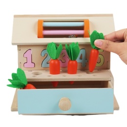 Drewniany Sorter Kształtów Z Szufladą Montessori Gra Pudełko Trwałości