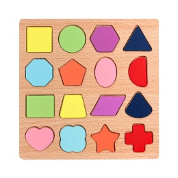 Układanka Drewniana Puzzle Montessori Kształty Kolory Dopasowywanie