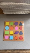 Układanka Drewniana Puzzle Montessori Kształty Kolory Dopasowywanie