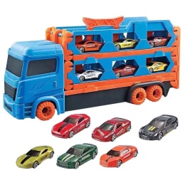 Ciężarówka Laweta Wyrzutnia + 6 Autek – Garaż Transporter TIR dla Dzieci