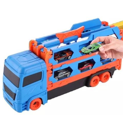Ciężarówka Laweta Wyrzutnia + 6 Autek – Garaż Transporter TIR dla Dzieci
