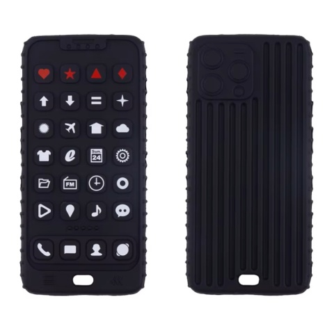 Czarny Gryzak Silikonowy Telefon Smartfon Sensoryczny Komórka BPA Free