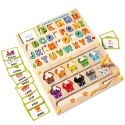 Nauka Angielskiego Dla Dzieci Drewniana Gra Litery Cyfry Montessori 2w1