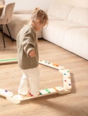 Drewniana Ścieżka Sensoryczna Montessori Tor Balansowy Przeszkód XXL 14el