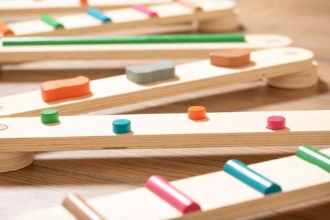 Drewniana Ścieżka Sensoryczna Montessori Tor Balansowy Przeszkód XXL 14el