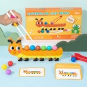 Drewniana Układanka Kuleczki Montessori Sorter Zwierzątko GĄSIENICA