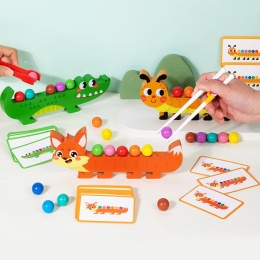 Układanka Drewniana Kulki Mozaika Montessori Sorter Kolorów LIS Prezent