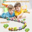 Drewniany Pociąg Cyferki Nauka Liczenia Kolejka Drewniana Montessori 11 el