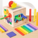 Drewniany Sorter Montessori Układanka Kształty i Kolory Nauka Liczenia