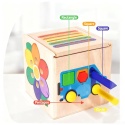 Drewniany Sorter Montessori Układanka Kształty i Kolory Nauka Liczenia