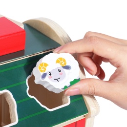 Drewniany Sorter Montessori Domek Farma Zwierzątka Figurki Drewniane