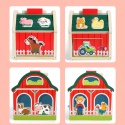 Drewniany Sorter Montessori Domek Farma Zwierzątka Figurki Drewniane