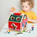 Drewniany Sorter Montessori Domek Farma Zwierzątka Figurki Drewniane