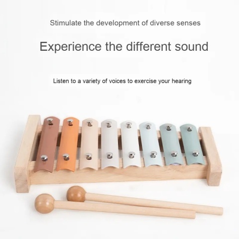 Drewniany Zestaw Instrumentów Muzycznych XXL w Skrzyni – Cymbałki Montessori Prezent