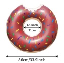 Duże Koło Dmuchane Donut 90cm Różowy Pączek Słodycz Materac Basen Plaża XXL