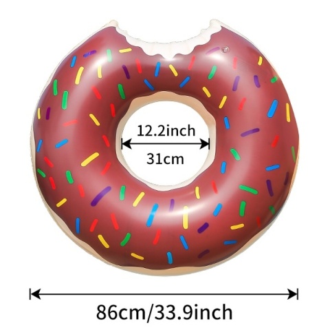 Duże Koło Dmuchane Donut 90cm Różowy Pączek Słodycz Materac Basen Plaża XXL