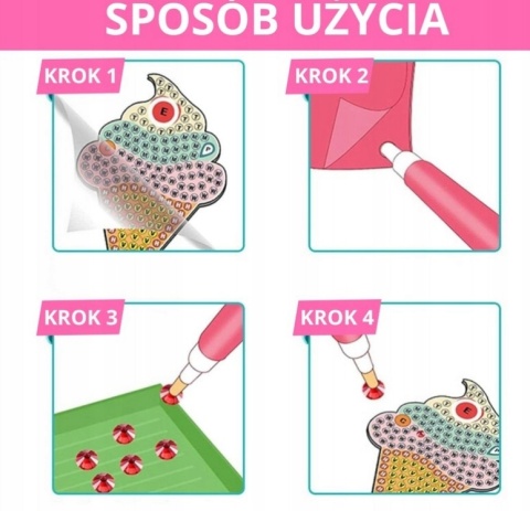 Haft diamentowy naklejki DINOZAURY – kreatywny zestaw DIY dla dzieci