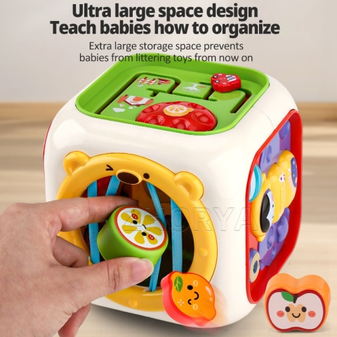 Kostka Sensoryczna Montessori Sorter Elastyczne Sznurki Binabo 6w1 Prezent