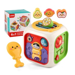 Kostka Sensoryczna Montessori Sorter Elastyczne Sznurki Binabo 6w1 Prezent