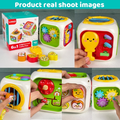 Kostka Sensoryczna Montessori Sorter Elastyczne Sznurki Binabo 6w1 Prezent