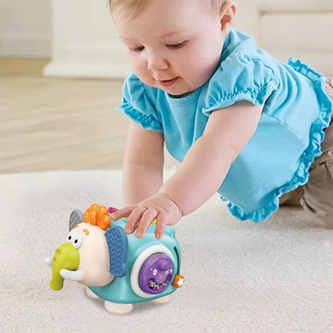 Interaktywny Słoń Montessori Kostka Manipulacyjna Sensoryczna – Słonik 7w1 ABC