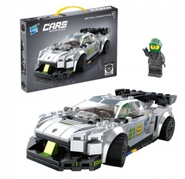 KLOCKI KONSTRUKCYJNE AUTO SPORTOWE BIAŁY SAMOCHÓD DIY MINI BLOCKS