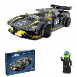 KLOCKI KONSTRUKCYJNE AUTO SPORTOWE CZARNY SAMOCHÓD DIY MINI BLOCKS