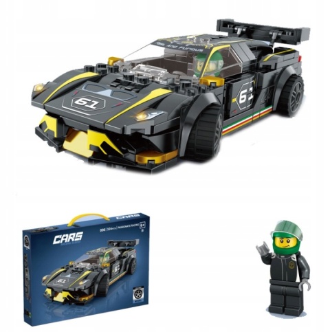 KLOCKI KONSTRUKCYJNE AUTO SPORTOWE CZARNY SAMOCHÓD DIY MINI BLOCKS