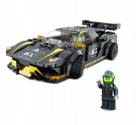 KLOCKI KONSTRUKCYJNE AUTO SPORTOWE CZARNY SAMOCHÓD DIY MINI BLOCKS