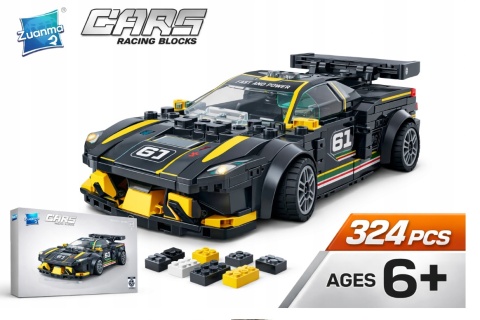 KLOCKI KONSTRUKCYJNE AUTO SPORTOWE CZARNY SAMOCHÓD DIY MINI BLOCKS