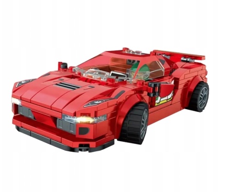 KLOCKI KONSTRUKCYJNE AUTO SPORTOWE CZERWONY SAMOCHÓD DIY MINI BLOCKS