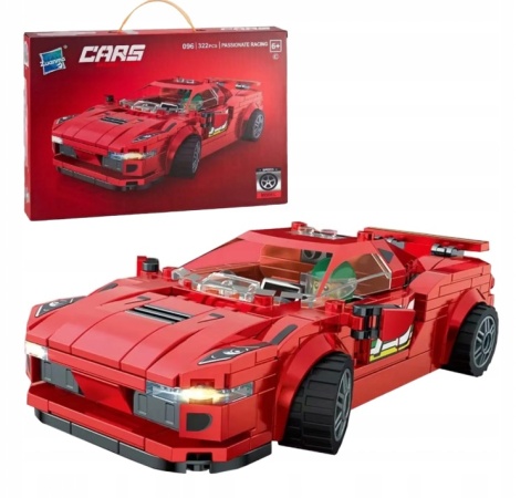 KLOCKI KONSTRUKCYJNE AUTO SPORTOWE CZERWONY SAMOCHÓD DIY MINI BLOCKS