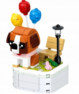 KLOCKI KONSTRUKCYJNE PIESEK BERNARDYN BRĄZOWY 199 EL. DIY MINI BLOCKS
