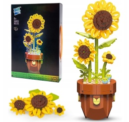 KLOCKI KONSTRUKCYJNE SŁONECZNIK KWIATY DIY MINI BLOCKS DEKORACJA