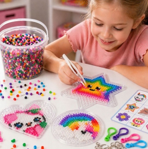KORALIKI DO PRASOWANIA 6800 EL. ZESTAW KREATYWNY PIXEL ART DIY DLA DZIECI