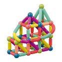 Klocki Magnetyczne Duże Magnetic Sticks Edukacyjne Pałeczki Kulki 64 el