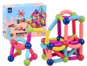Klocki Magnetyczne Duże Magnetic Sticks Edukacyjne Pałeczki Kulki 64 el