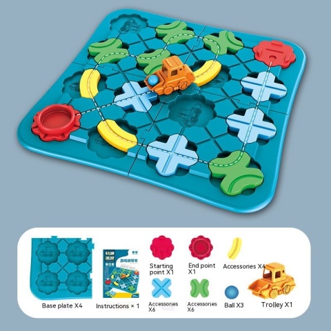 Gra Logiczna Budowa Drogi Labirynt Montessori Puzzle Układanka Edukacyjne