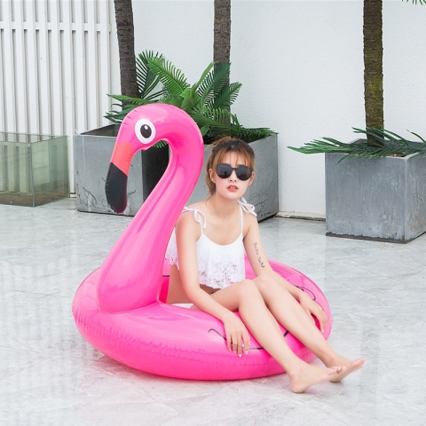 Koło Dmuchane Flaming 90cm Gigant Materac Basen Plaża Wakacje XXL Duży Foto