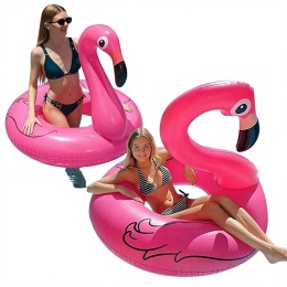 Koło Dmuchane Flaming 90cm Gigant Materac Basen Plaża Wakacje XXL Duży Foto
