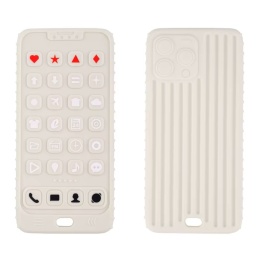 Gryzak Silikonowy Telefon Komórka Smartfon Dla Niemowląt Pilot BPA Free Beż