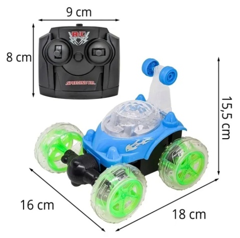 SAMOCHÓD ZDALNIE STEROWANY AUTO RC TWISTER AKROBATA 360° ŚWIECĄCY LED PILOT
