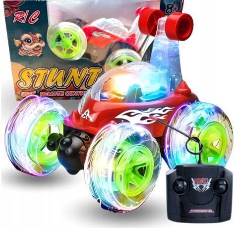 SAMOCHÓD ZDALNIE STEROWANY AUTO RC TWISTER AKROBATA 360° ŚWIECĄCY LED PILOT