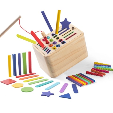 Sorter Kolory Kształty Montessori Koordynacja Ręka - Oko Gra Logiczna