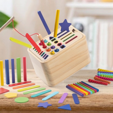 Sorter Kolory Kształty Montessori Koordynacja Ręka - Oko Gra Logiczna